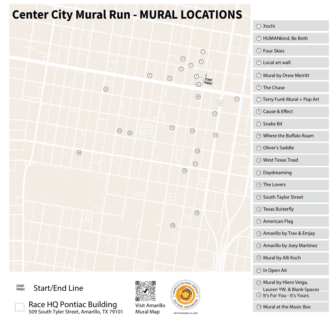Downtown Mural Locations Map